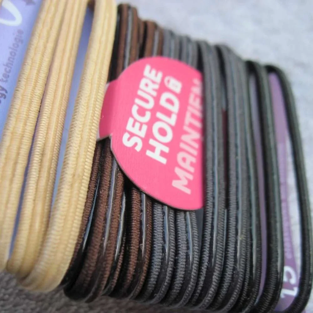 15 Goody Slide Slip Proof Silicone Line Elastics Hair Bands Stay Put Hold Secure